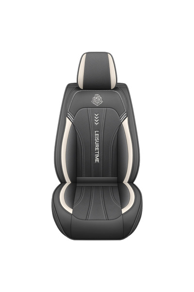 NO BRAND Set complet de huse pentru scaune auto, gri și alb, piele Nappa respirabilă, potrivire universală