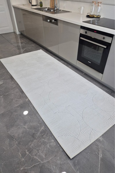 elyar Yıkanabilir pamuklu beyaz İskandinav Tarzı Premium Puffy Peluş Yolluk –...