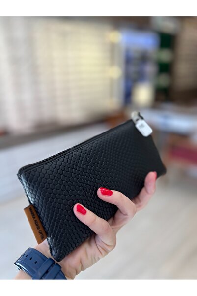 JULIANO حافظة نظارة سوداء بتصميم خاص بسحاب - حقيبة