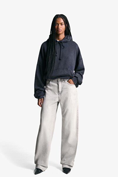 Bershka Geniş paça barrel jean
