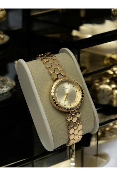 MAC CENTER Pinterest Round Stone Blue Color Steel Cord Women Wrist Watch