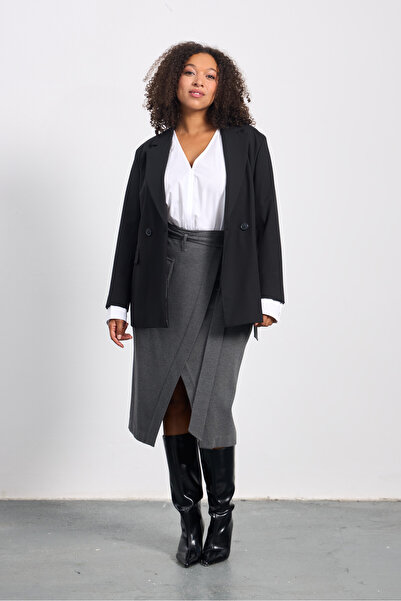LUOKK Tımeless Düğmeli Büyük Beden Blazer Ceket