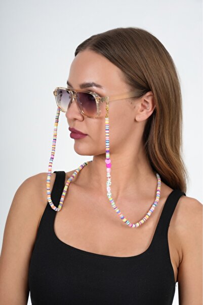 JULIANO Fimo Love Heart Colored Glasses Chain - Necklace - Bracelet