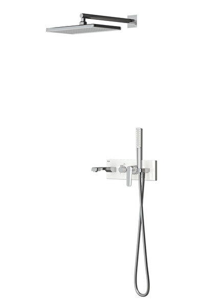 TESKA Life Üç Yönlü Duş Seti-Beyaz Camlı