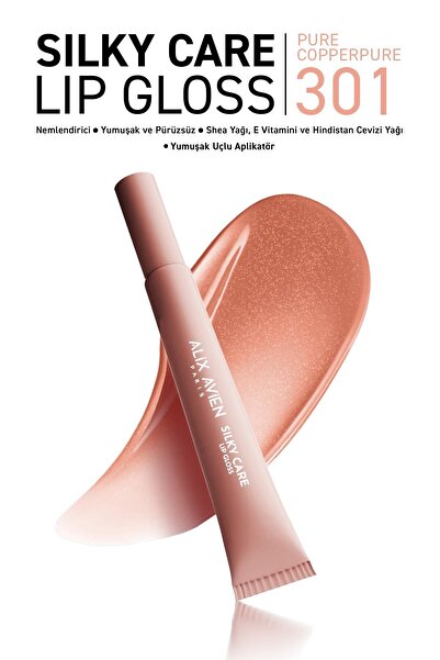 Alix Avien Dolgun Gürünüm ve Nemlendirici Etkili Dudak Parlatıcısı - Silky Care Lipgloss 301 Pure Copper
