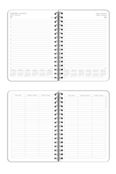 Victoria's Journals Spiralli Sert Kapak 2026 Günlük Ajanda A5