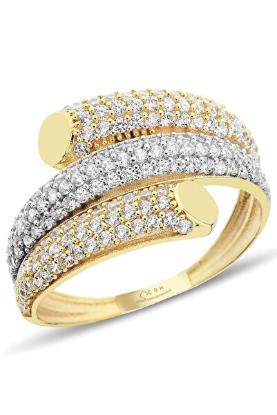 Çgk Çiğdem Gürel Kuyumculuk Taşlı Kaburga Altın Yüzük