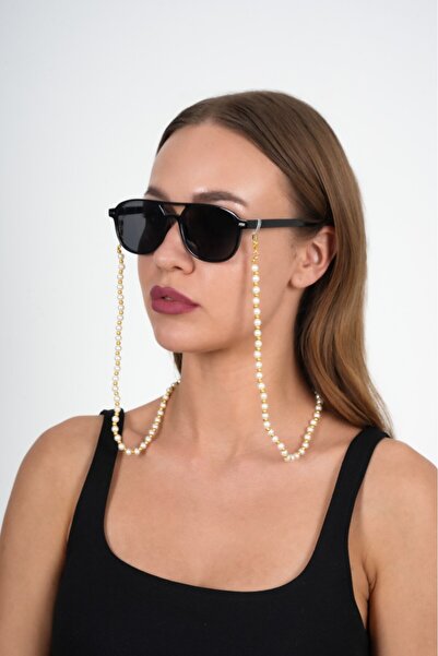 JULIANO Round Pearl and Gold Glasses Chain