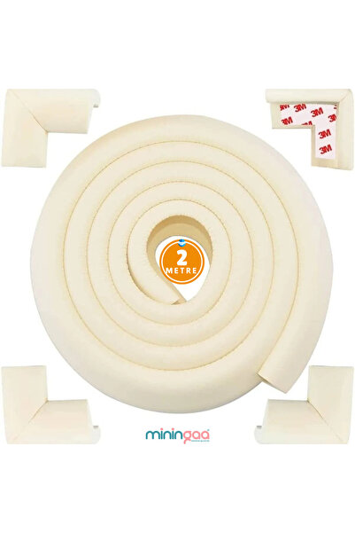 Miningaa 3 м стрічка в подарунок 2 метри 4 штуки кутові захисні гнучкі та м'які гумові кремові захисні накладки