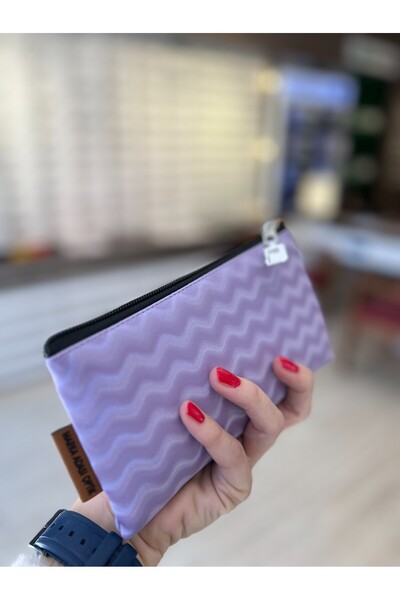 JULIANO حافظة نظارة أرجوانية هولوجرام بتصميم خاص بسحاب - حقيبة