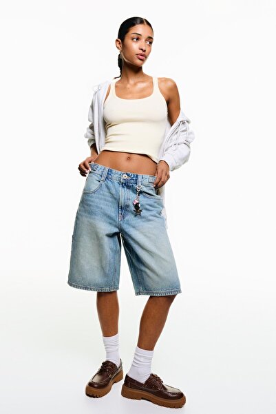 Bershka Balloon fit denim bermuda