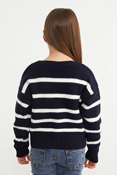 Fulla Moda 100% бавовняна смугаста трикотажна кофта з ґудзиками для дівчаток