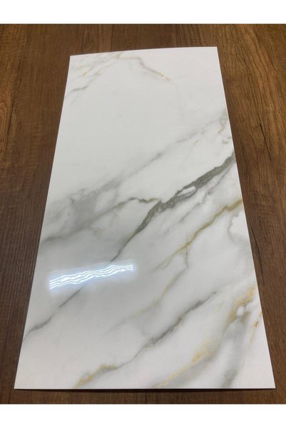 UKAB DEKOR Kendinden Yapışkanlı Esnek Köpük Siyah Gold Mermer Desenli Pvc Panel 30x60 cm Banyo WC Mutfak