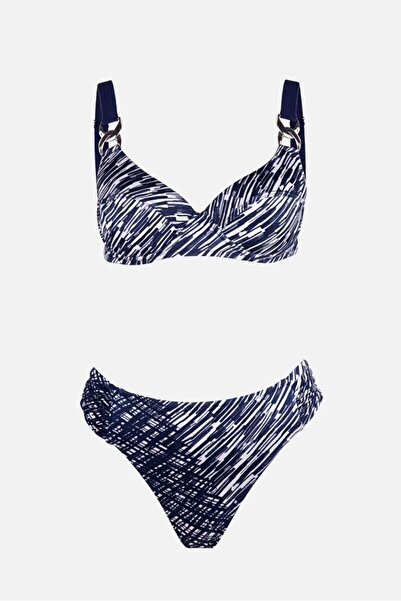 AYYILDIZ 4601 Lacivert Desenli Bikini Takımı