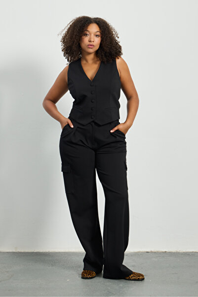 LUOKK Camıla Düz Kesim Büyük Beden Kargo Pantolon