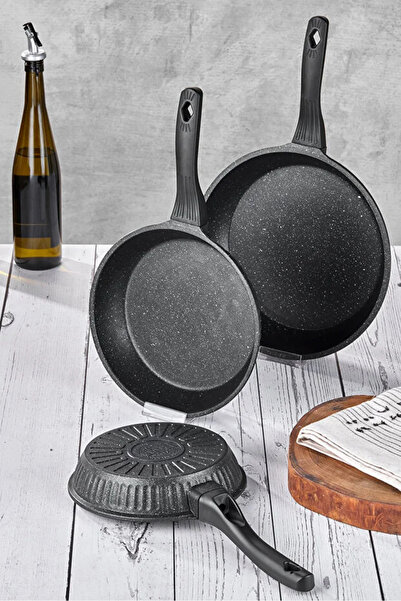 Taç Valeriya Cast Iron 3-Piece Pan Set 20 - 24 - 28 cm