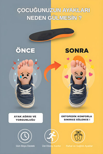 Walter White Ortopedik Ark Destekli Tabanlık Içe Basma Önleyici Çocuk Tabanlığı