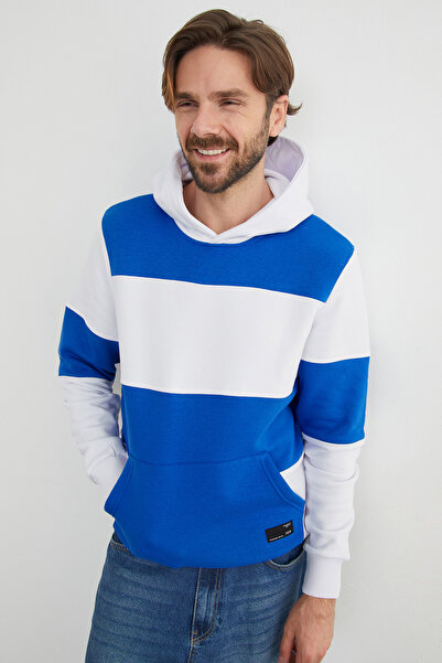 Fulla Moda Φούτερ 3 Thread R αντίθεση χρωμάτων Kangaroo Pocket K με κουκούλα