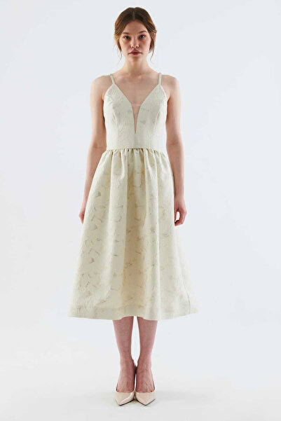 Roman Desenli Abiye Elbise Standart Renk Y2211337_089