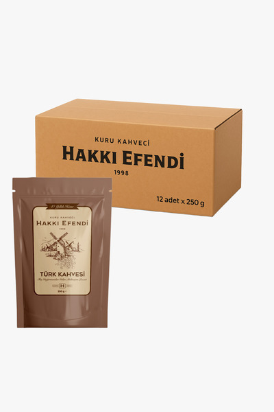 Hakkı Efendi قهوة تركية 1 علبة 250 جرام (12 قطعة)