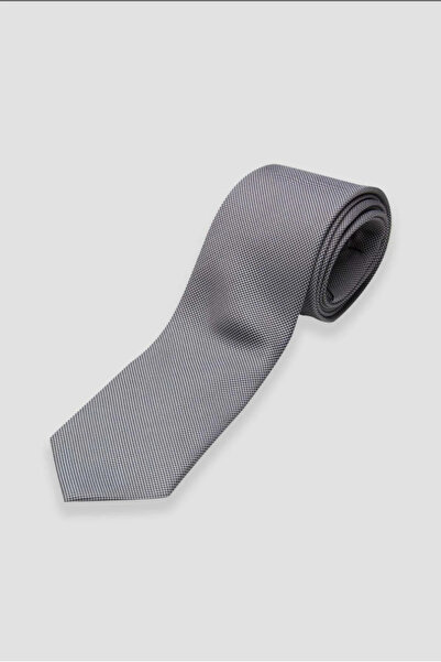Abbate Kravat 8 cm Mikrofiber Polyester Açık Gri Erkek Desenli Kravat