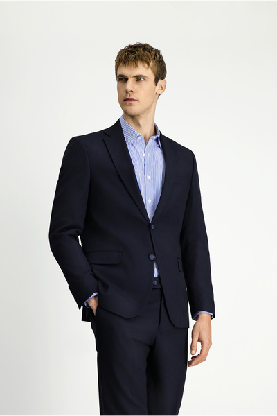 Kiğılı Regular Fit Mono Collar Plain Dobby Double Pants Suit