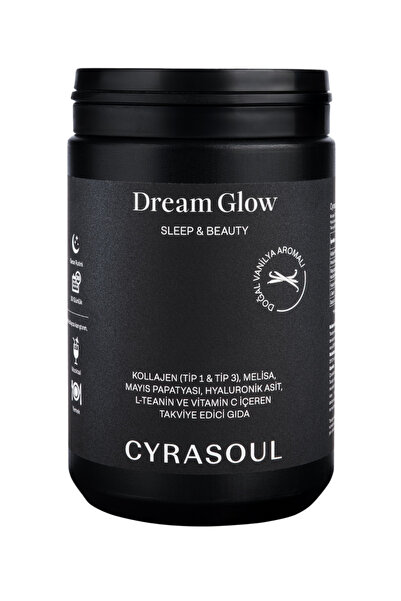CYRASOUL DreamGlow Kolajen Peptitleri (Tip 1&3), Hyaluronik Asit, Melisa, L-Teanin ve C Vitamini Takviyesi