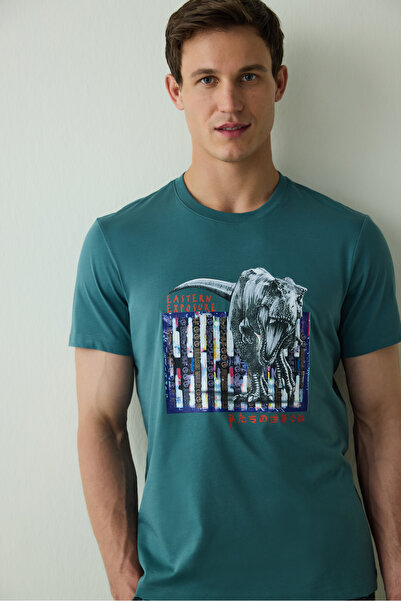 Penti Erkek Jurassic Slogan Baskılı Kısa Kollu Pijama Takımı