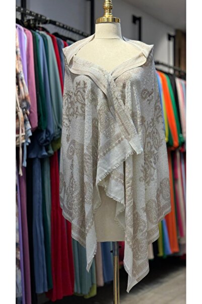 Hazard Κρεμ-μπεζ μοτίβο κοπής πέτρινο σάλι