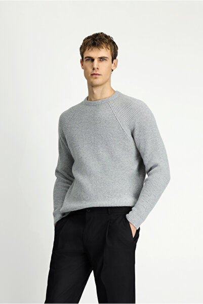 Kiğılı Pulover din lână cu decolteu obișnuit