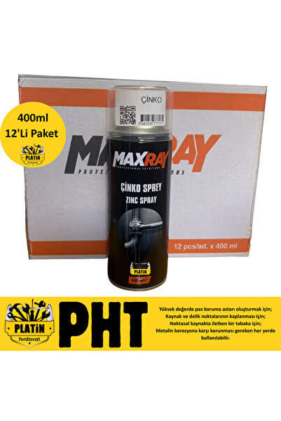 Maxray Çinko Sprey Galvaniz Zınc Sprey 400ML 12 Adet PLT28000501