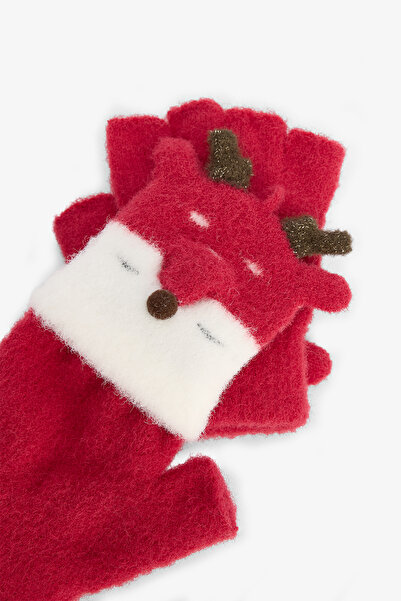 Penti Red Boy's Deer Gloves