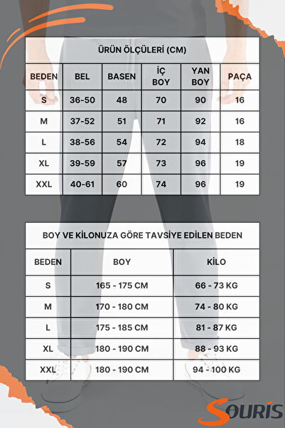 Souris Men's Smoked Jogger Sweatpants Double Leg Sports Casual Pants