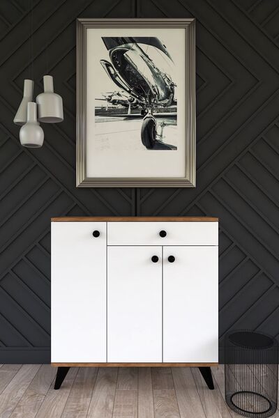 TOCCO 1007 Paris 3 Kapaklı Tek Çekmeceli Ayakkabılık-beyaz