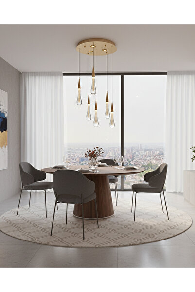 Özcan Aydınlatma 6026-6A Misee 6'lı Sarkıt Gold Salon Mutfak Ofis