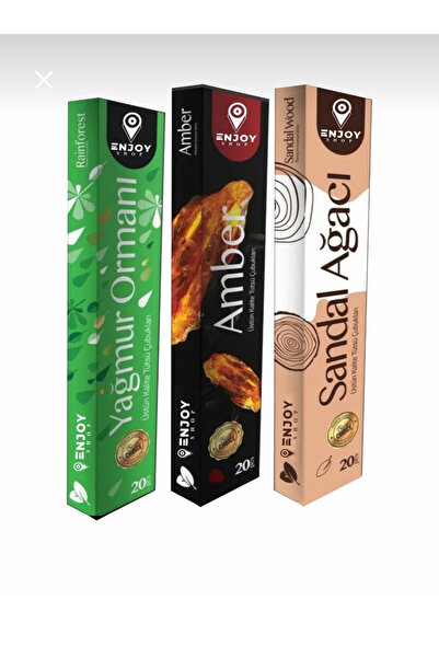 EBUDAVUD Tütsü Seti 3 lü 60 Çubuk Tütsü(yasmine,amber,sandal) Ahşap Tütsü Kayığı