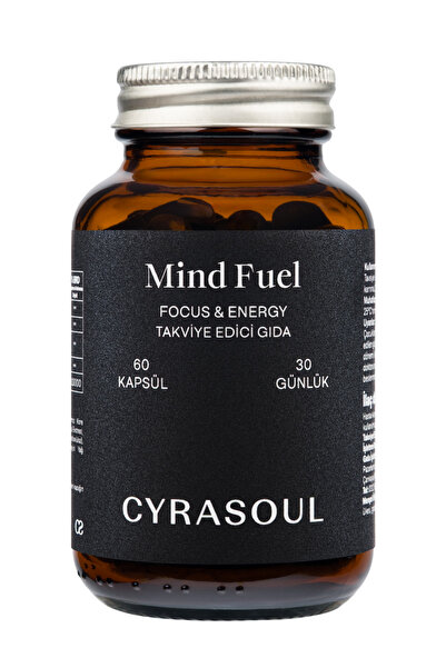 CYRASOUL MindFuel L-Tyrosine, Panax Ginseng, Ginkgo Biloba, Vitamin B12 ve Lepidyum İçeren Takviye Edici Gıda
