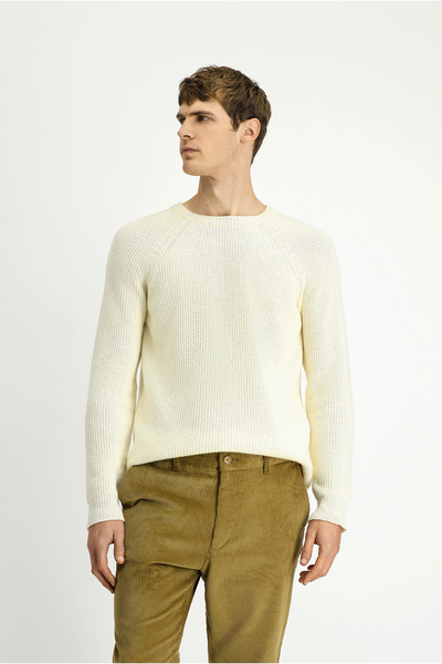 Kiğılı Pulover din lână cu decolteu obișnuit