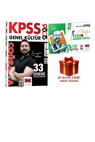 Yargı Yayınları Engin Eraydın | 2026 KPSS Tamamı Çözümlü Coğrafya 33 Deneme+C...