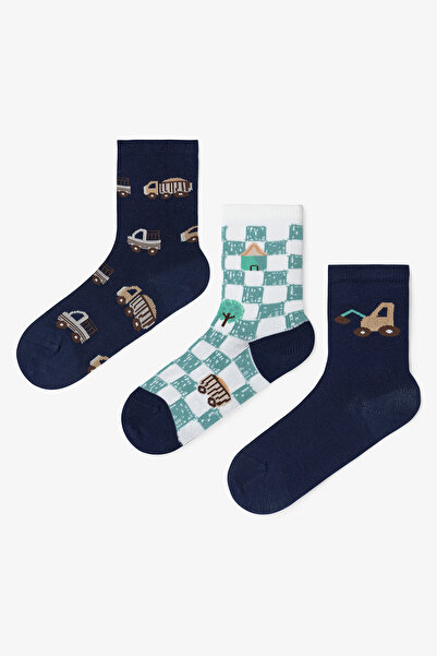 Penti Erkek Çocuk Tracs Araba Desenli 3'lü Soket Çorap