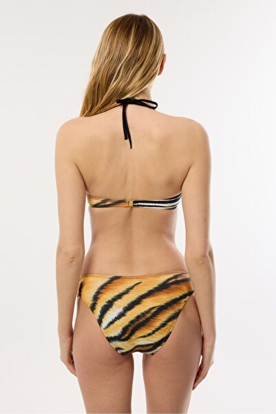 AYYILDIZ 4610 Kaplan Desenli Straplez Bikini Takımı