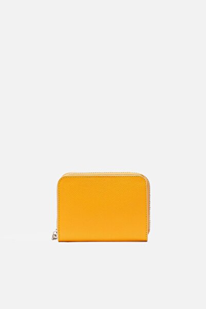 MAFİ Lume genuine leather zippered yellow wallet