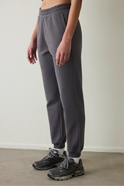 Penti Gri Yüksek Bel Cepli Bağcıklı Eşofman Altı