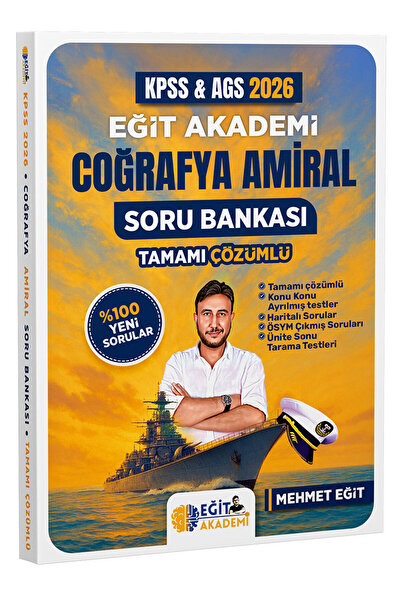 Eğit Akademi MEB AGS Kpss Coğrafya Amiral Soru Bankası Tamamı Çözümlü Mehmet Eğit