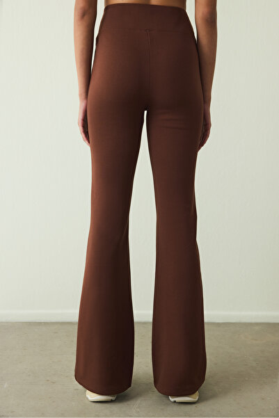 Penti Cappuccino Easy Yüksek Bel Slim Fit İspanyol Paça Pantolon
