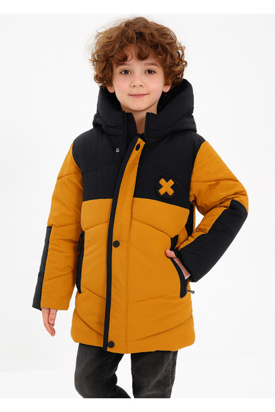 Casabony Hardal- Laci Su Geçirmez Parçalı Elyaflı Unisex Çocuk Mont