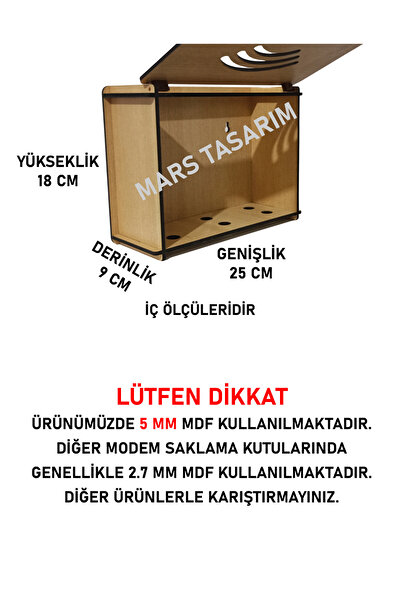 mars tasarım ASILABİLİR DEKORATİF MODEM WİFİ SAKLAMA GİZLEME KUTUSU - ASILABİLİR