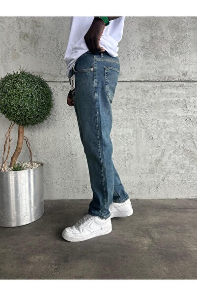 KağanKY Mavi Yıkamalı Likralı Regular Fit Jean