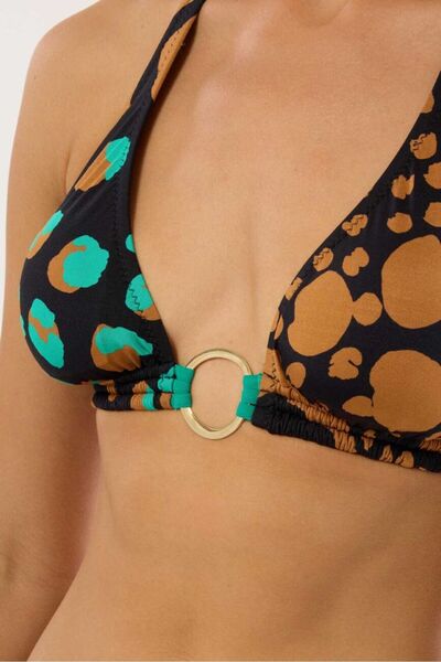 AYYILDIZ 4612 Kahve Desenli Bikini Takımı