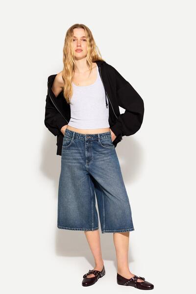 Bershka Bol denim bermuda şort